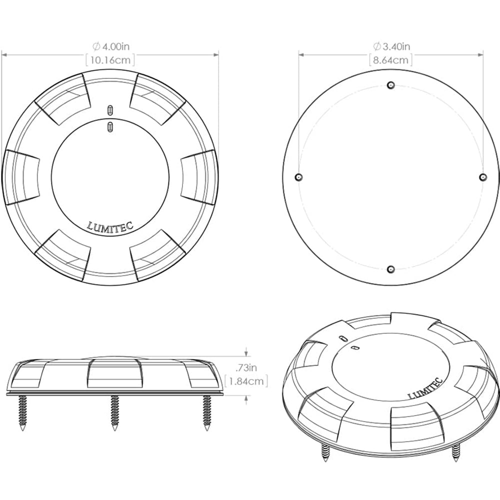 Lumitec Aurora LED Dome Light - White Finish - White Dimming [101077]