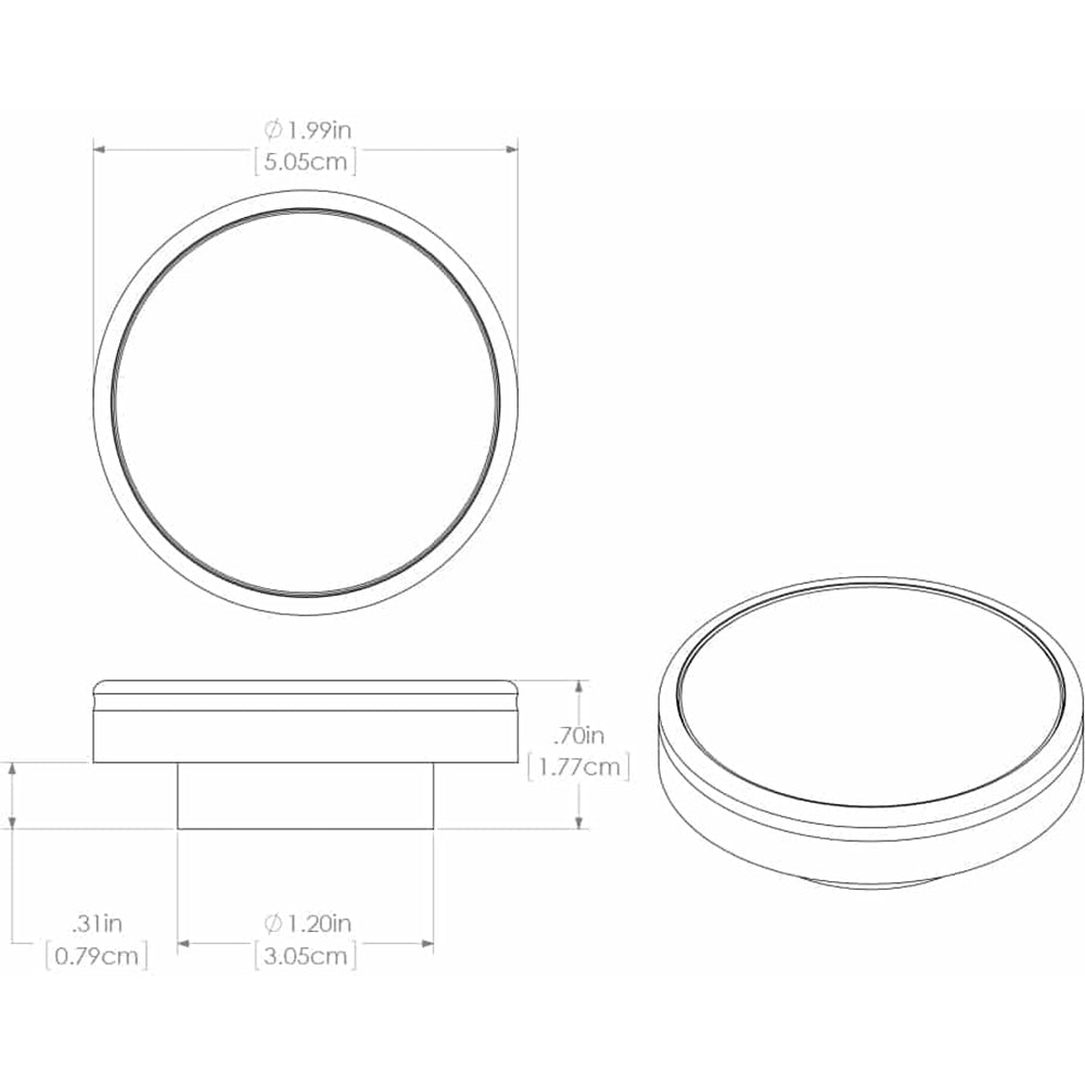 Lumitec Halo Down Light - Brushed Housing, Red w/White Dimming Light [112802]