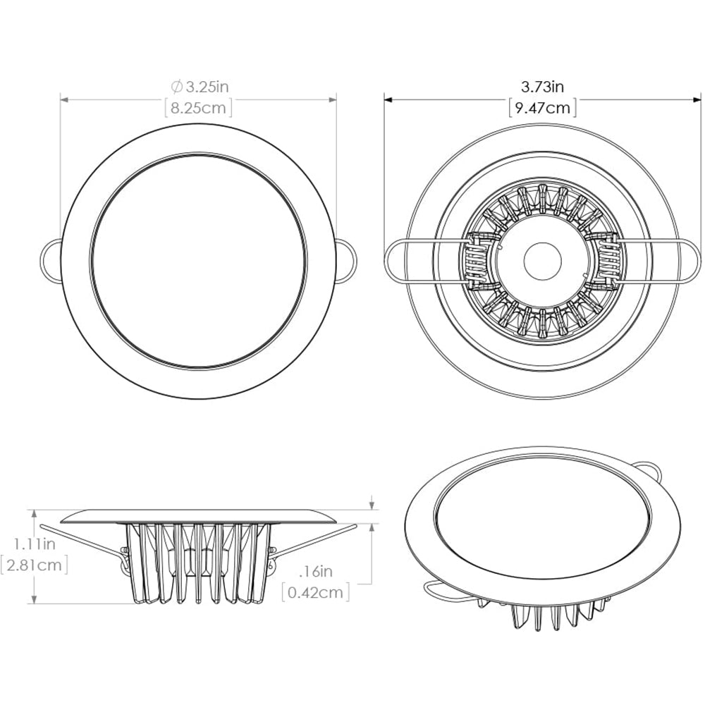 Lumitec Mirage - Flush Mount Down Light - Glass Finish/No Bezel - 2-Color White/Blue Dimming [113191]