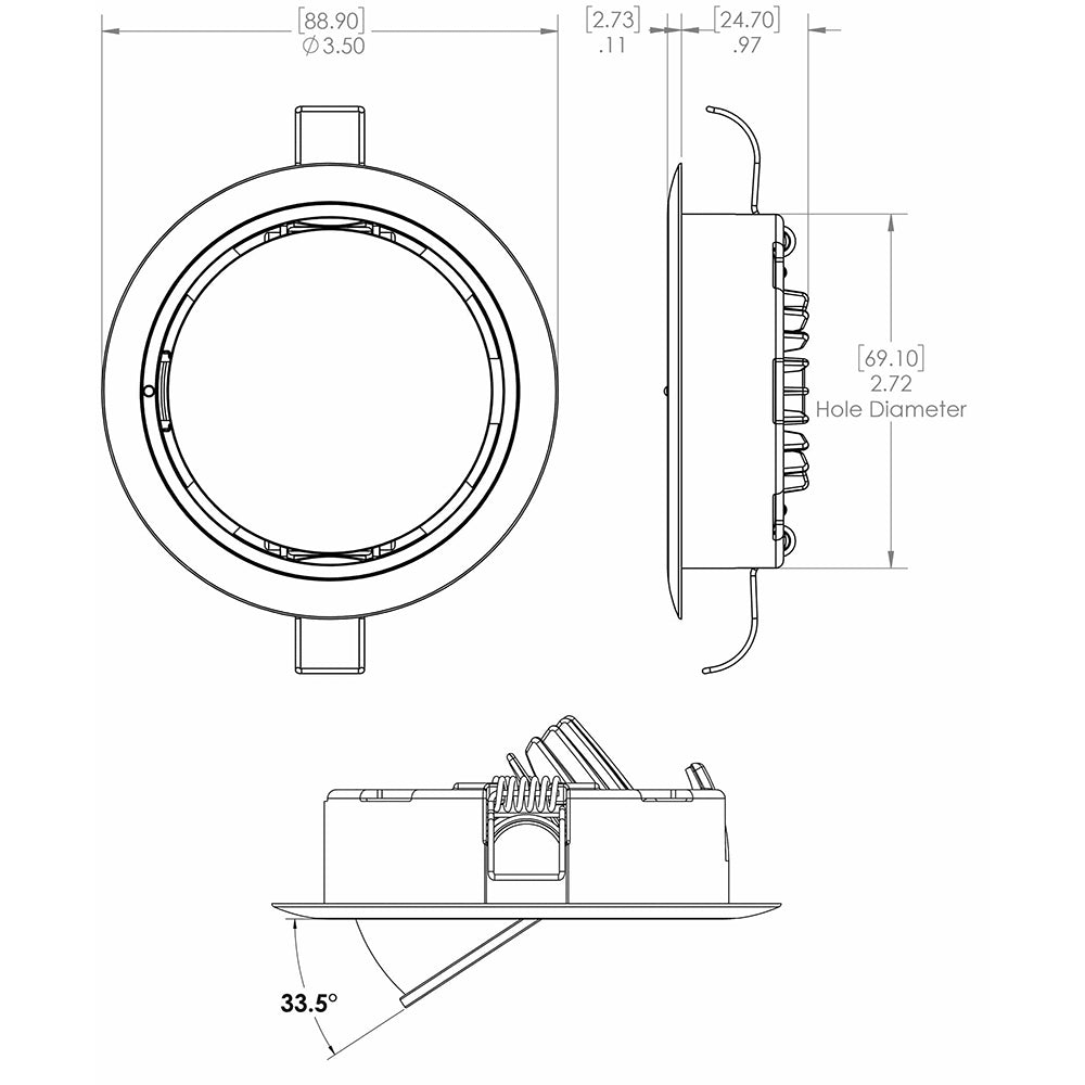 Lumitec Mirage Positionable Down Light - Warm White Dimming - Hi CRI - White Bezel [115129]