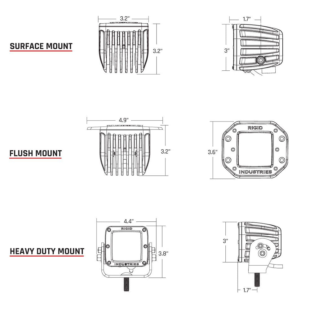 RIGID Industries D-Series PRO - Flood LED - Pair - Black [222113]