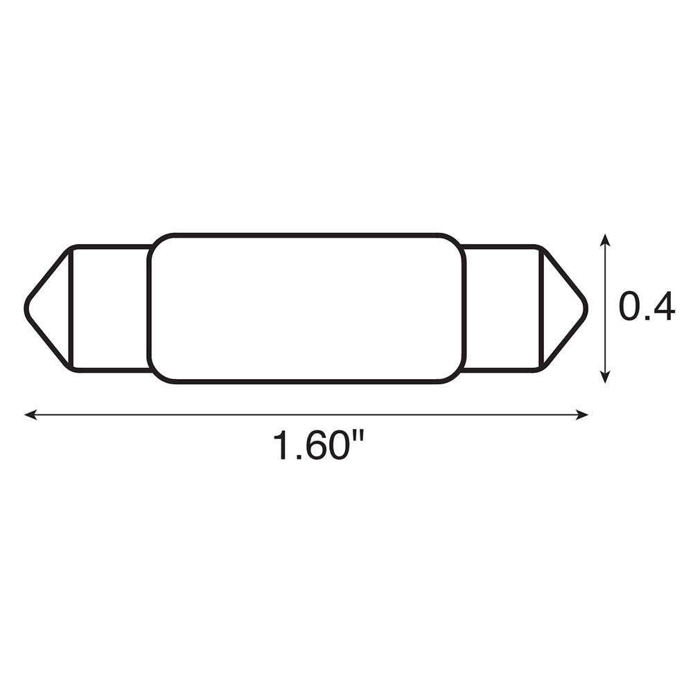 Ancor Bulb - Festoon - 12V, .74A, 10W, 6CP, 2-Pieces [522122]