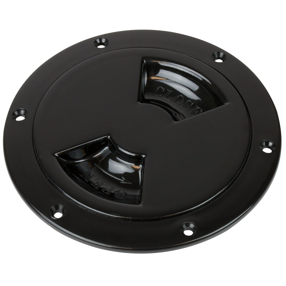 Sea-Dog Smooth Quarter Turn Deck Plate - Black - 4" [336145-1]