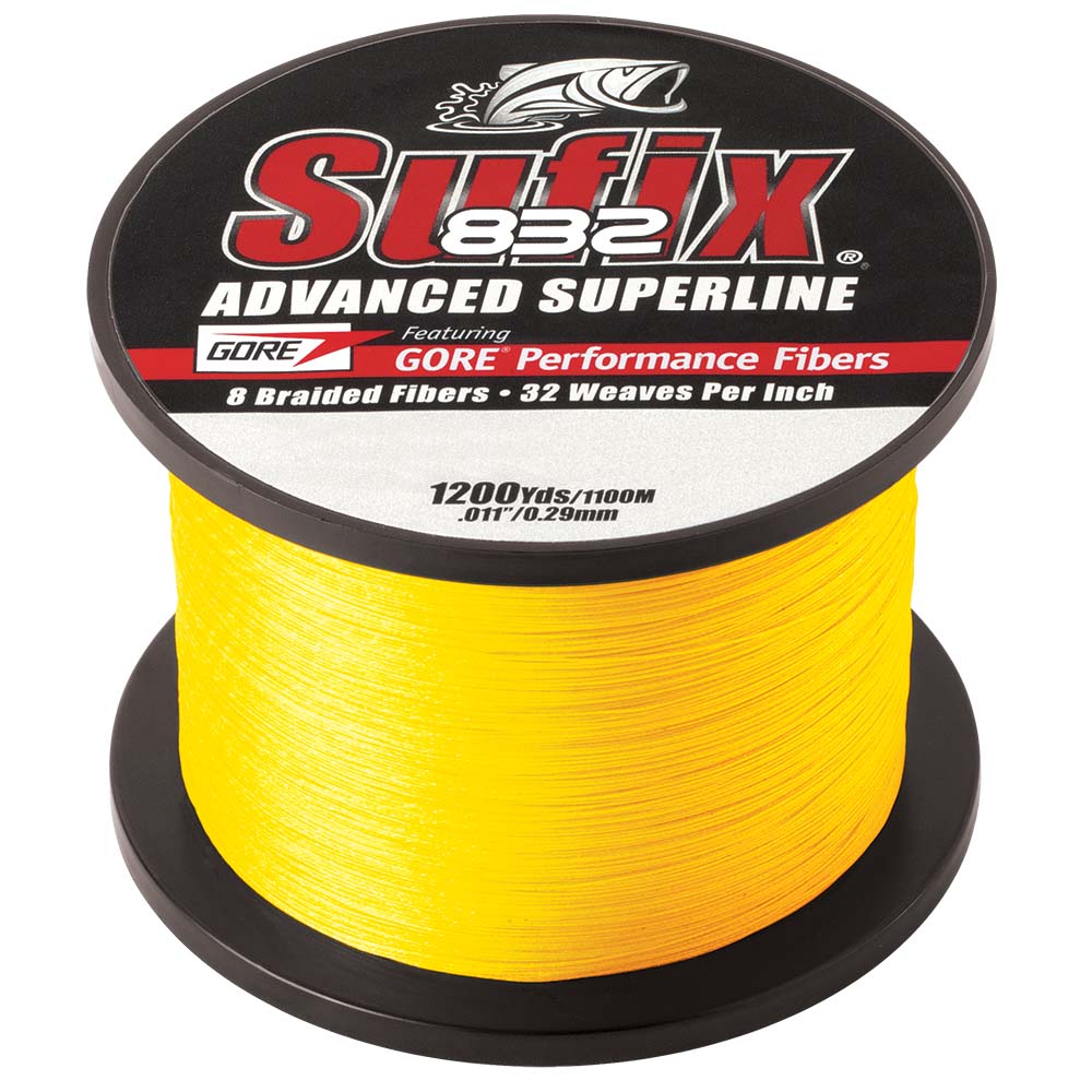 Sufix 832 Advanced Superline Braid - 10lb - Hi-Vis Yellow - 1200 yds [660-310Y]