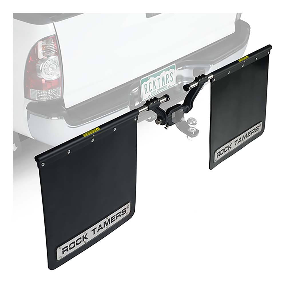 ROCK TAMERS 2" Hub Mudflap System - Matte Black/Stainless [00108]