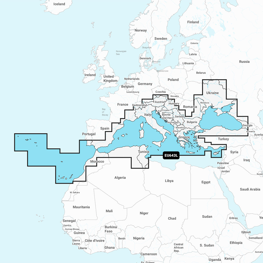 Garmin Navionics+ NSEU643L - Mediterranean  Black Sea - Marine Chart [010-C1272-20]