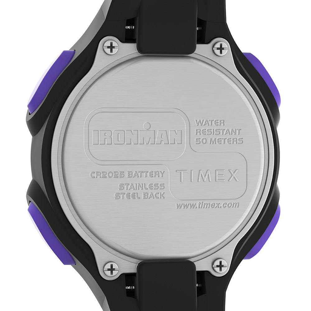 Timex Ironman Womens Essentials 30 - Black Case - Purple Button [TW5M55200]